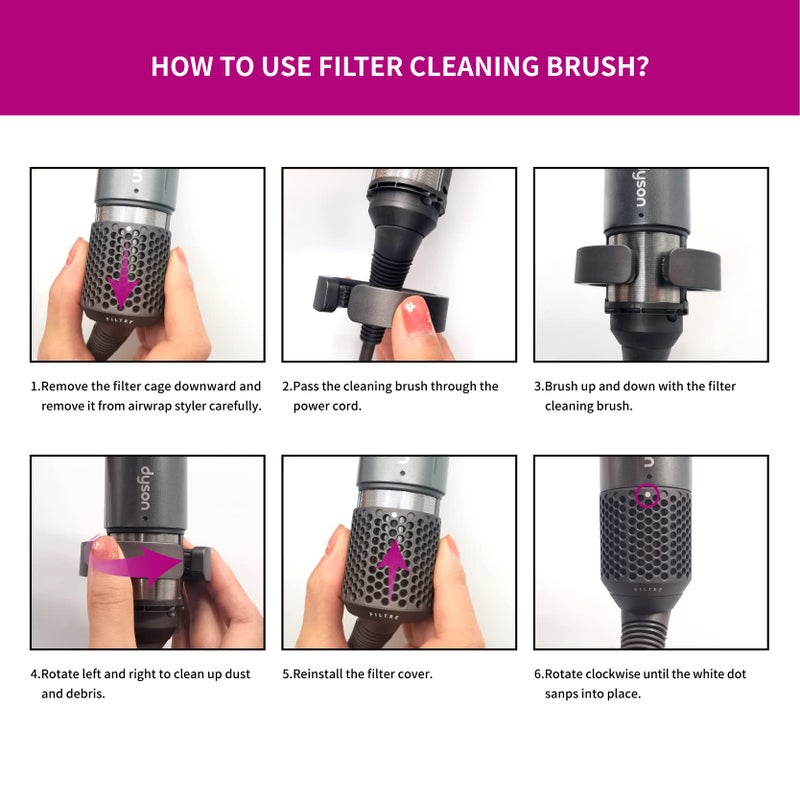 Esctabalt Filter Cleaning Brush Compatible With Dyson Airwrap Styler Hs01 Hs05, Filter Cleaning Brush Attachment For Dyson Airwrap - Image 4